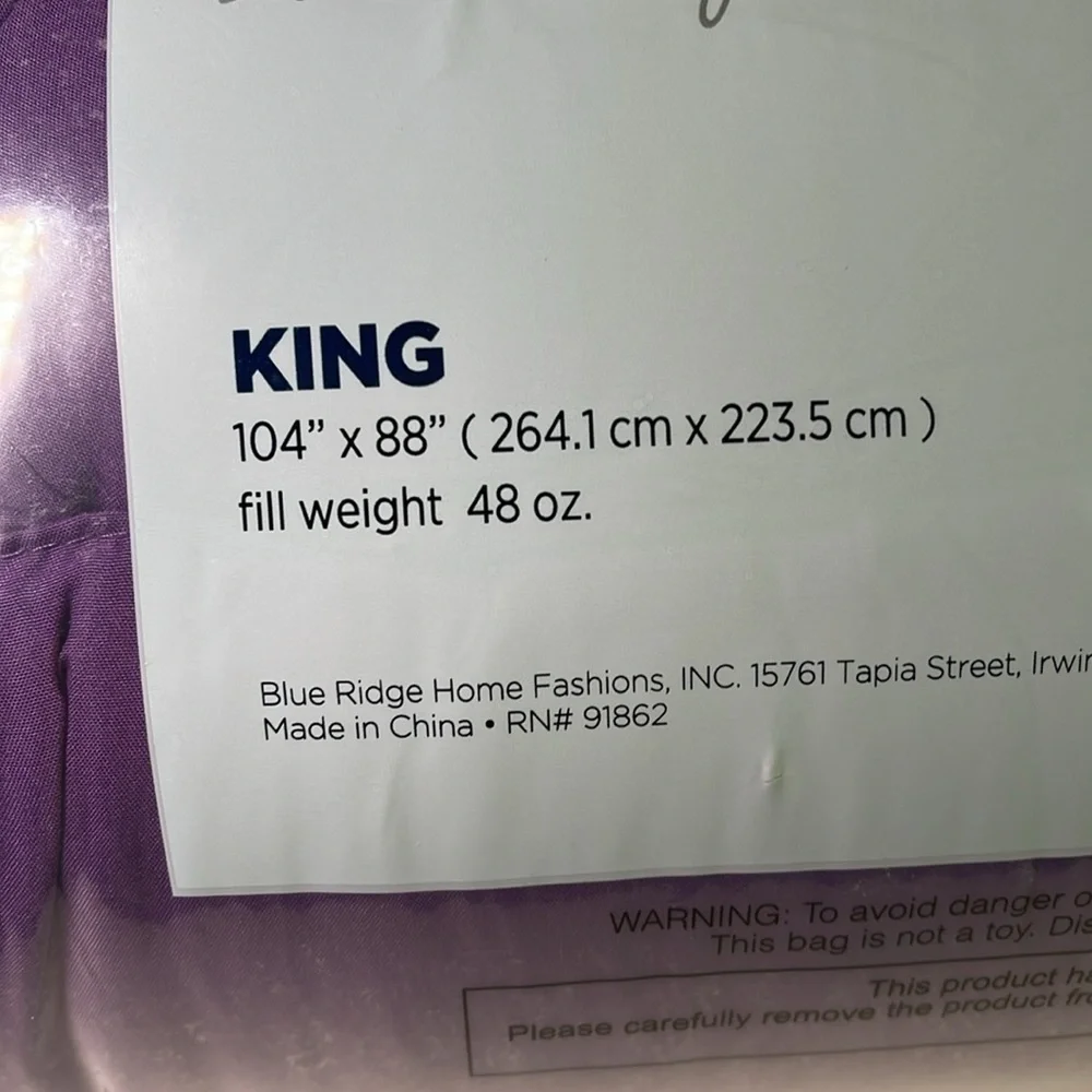 Royal Luxe Microfiber Down Alternative Comforter - King Size